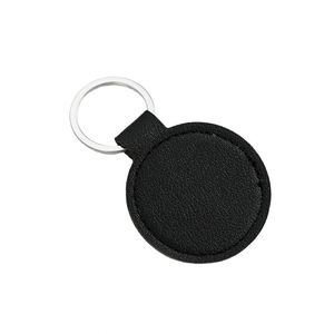 Porte-clés en métal rond personnalisé avec logo gravé, accessoire personnalisé en cuir PU, cadeau pour hommes et femmes - Product Image 2