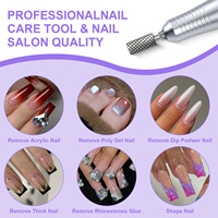 Outil professionnel pour le soin des ongles, poudre de gel poly, embouts de meulage pour enlever le gel, embouts de meulage en tungstène de 3/32 pouces
