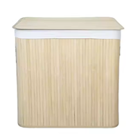 Panier à linge pliable en bambou Panier de rangement pour vêtements Panier de rangement en polyester avec poignée