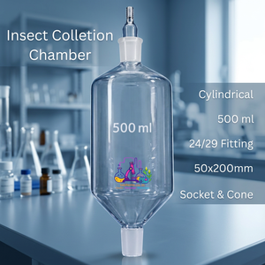 Frascos de Laboratorio de 500 ml, Cilíndricos, para Recolección de Insectos, de Vidrio de Grado Laboratorio, con Junta de Encaje 24/29, Recipiente para Muestras - Product Image 1