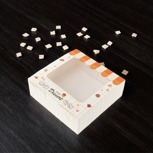 Custom Dessert Paperboard <b>Gift</b> <b>Box</b> <b>With</b> Window Scalloped <b>Lid</b> Printed Food Packaging for Cake Candy Cookie - Product Image 2