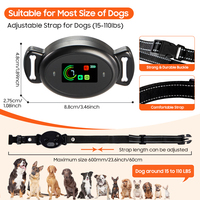 Wiederaufladbares Intelligentes Anti-Bell-Halsband 6 Einstellbare Empfindlichkeitsstufen Vibration Piepton Kunststoffmaterial für Kleine/Mittlere Hunde
