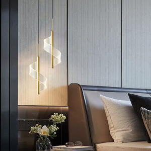 Iron Long Adjustable Height LED Eye Caring Luxury Nordic Style Postmodern Creative Minimalist Bedroom Pendant <b>Light</b> <b>Chandelier</b> - Product Image 6