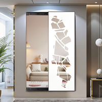 Miroir pleine longueur luxe porcelaine cristal, méduse étoilée incrustée de cristaux écrasés