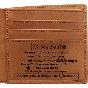 Customized Vintage Style Men's Genuine Leather <b>RFID</b> <b>Blocking</b> Short Open Closure Customized Laser Logo Sports <b>Wallet</b> - Product Image 6