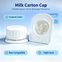 Carton aseptique durable de qualité alimentaire certifié ISO, écologique, avec bouchon à vis pour lait UHT, en plastique HDPE, avec bouchon refermable pour boissons