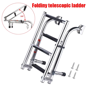 4단 미끄럼 방지 접이식 도크 사다리 316 스테인리스 스틸 요트 보트 액세서리 해양 용품 (2+2단 포함) - Product Image 6