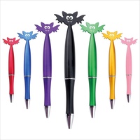 Stylo publicitaire créatif à thème Halloween et Noël, en forme de tête de mort, citrouille, chauve-souris, flocon de neige, en plastique, avec logo, pointe bille 1,0 mm, encre noire