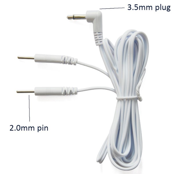 Dual 2.0mm Pin Tens Lead Wire 3.5mm/ 2.5mm Bent Mono Plug Tens Electrode Lead Wire Cable