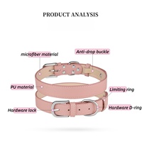 Colliers pour chiens en cuir PU souple avec boucle pour petits et moyens chiens, chats, accessoires pour animaux de compagnie, colliers pour chiens classiques, confortables et réglables