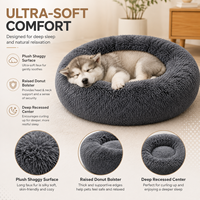 Lit pour chien d'intérieur XL, mignon, multicolore, luxueux, rond, en peluche, amovible, lavable en machine, vente en gros du fabricant