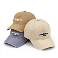 Casquette de baseball personnalisée OEM vintage en sergé de coton délavé à 6 panneaux, visière incurvée, logo brodé, ajustable pour le sport et l'extérieur