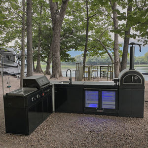 Youya Arredamento da Esterno <span class=keywords><strong>Cucina</strong></span> da Esterno in Acciaio Inox Nero Barbecue da Campeggio con Forno <span class=keywords><strong>per</strong></span> Pizza, Lavello e Griglia - Product Image 4