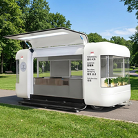 Chariot de nourriture mobile avec réfrigérateur et congélateur, design capsule en acier inoxydable pour les entreprises de restauration de rue