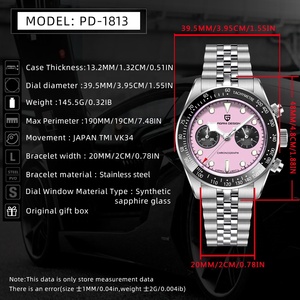 นาฬิกา PAGANI DESIGN 1813 BB Flamingo Chronograph รุ่นใหม่ ปี 2026 หรูหรา สปอร์ต ควอตซ์ สแตนเลสสตีล สำหรับทุกเพศ  หน้าปัดแซฟไฟร์ กันน้ำ 100 เมตร - Product Image 4