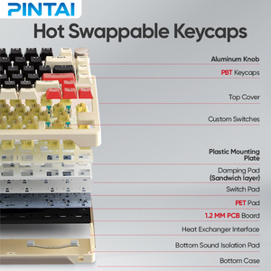 Ngôn ngữ kép 82 Keycaps Bàn Phím Cơ khí RGB Backlit chơi game Bàn phím hot swappable tùy chỉnh bàn phím - Product Image 3