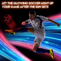 Ballon de football lueur rechargeable USB type-c Taille 5 lumière lumineuse lueur dans le ballon de football en caoutchouc LED sombre