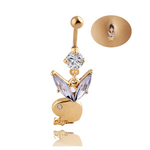 <span class=keywords><strong>Anello</strong></span> con pulsante per campana di coniglio colorato personalizzato in acciaio inossidabile impermeabile simpatico <span class=keywords><strong>anello</strong></span> per <span class=keywords><strong>ombelico</strong></span> di coniglio - Product Image 5