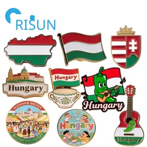 Personnalisé Métal Hongrois Voyage Souvenir Hongrie Pays Drapeau Carte Emblème National Broche Badge Cadeau Hongrie Pin Badge - Product Image 1