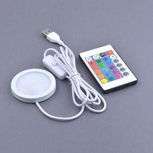 Lampe de <span class=keywords><strong>nuit</strong></span> LED USB à télécommande, base lumineuse ronde 5V pour imprimante 3D, <span class=keywords><strong>d</strong></span>écoration intérieure - Product Image 4