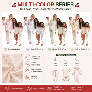 Pijamas Familiares con Certificación BSCI OEKO TEX, Ropa de Dormir de Algodón con Estampado de Lunares para Mamá, Bebés, Niñas y Niños, Conjuntos Casuales - Product Image 2