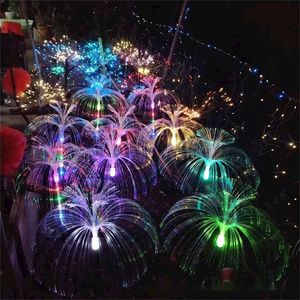 Lampada <span class=keywords><strong>da</strong></span> Giardino a <span class=keywords><strong>Energia</strong></span> <span class=keywords><strong>Solare</strong></span> IP65 con Fibre Ottiche Colorate a Forma di Medusa, Luce Decorativa Atmosferica per Cortile e Giardino - Product Image 4