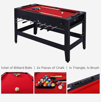 Win.max 5ft 4 en 1 Multi Game Table Rotative Air Hockey, Baby-Foot, Tennis de Table & Billard MDF Soccer Ball Combination Set