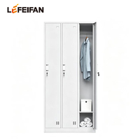Armoire métallique à 3 portes, casier en acier, armoire de rangement pour chambre à coucher avec miroir/cintre/étagères réglables