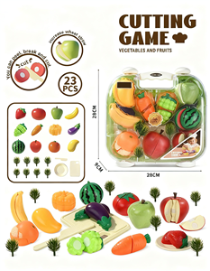 DWI vente chaude 23 pièces éducatifs légumes et fruits cuisine coupe <span class=keywords><strong>Fast</strong></span> <span class=keywords><strong>Food</strong></span> jeu ensembles semblant jouer jouets simulés cadeaux pour les enfants - Product Image 2