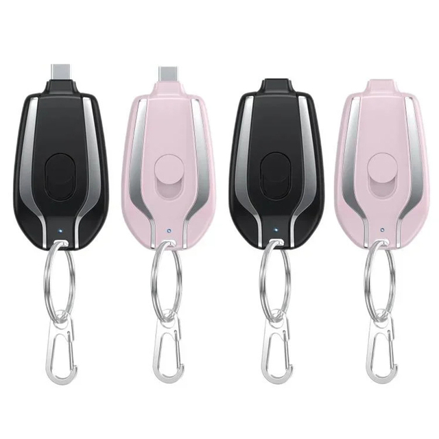 2 in 1 Multi-purpose 1200mah Mini Power Bank Outdoor Travel Charging Keychain Powerbank Mobile Phone Charger for Apple Android