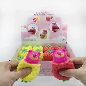 Strawberry <b>Squishy</b> Toys Squeeze Cheese Stress Bear Fidgets Sensory <b>Squishy</b> Miniatures Novelty <b>Squishy</b> Strawberry Toy - Product Image 5