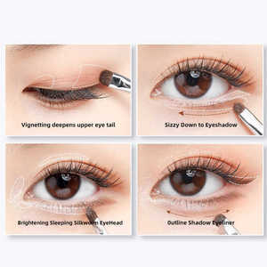 Juego de pinceles correctores y sombra de ojos de 4 piezas <span class=keywords><strong>con</strong></span> mango de madera de lujo profesional <span class=keywords><strong>con</strong></span> cepillo plano para cejas apto para viajes - Product Image 2