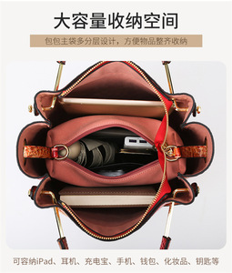 Bolsos de Mano de Cuero PU de Alta Calidad al por Mayor con Logotipo Personalizado, Bolsos Casuales de Gran Capacidad para Mujer, Bolsos de Mano de Lujo para Mujer - Product Image 3