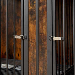 Meubles de caisse pour chien <span class=keywords><strong>super</strong></span> large 75''Wx26.4''Dx32.3''H 190.5x67.05x82.04cm pour deux chiens avec plateau meuble TV brun rustique - Product Image 5