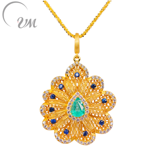 Charmes en forme de fleur en argent 925 plaqué or 18 carats de UM Jewelry, modernes, pour hommes et femmes, à porter au quotidien, pour un mariage, un anniversaire - Product Image 1