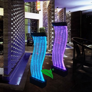 Decorazione per la Casa, Fontana d'Acqua Curva da Terra con Luce LED, Pannello a Bolle d'Acqua in Acrilico, Divisorio per Ambienti - Product Image 4