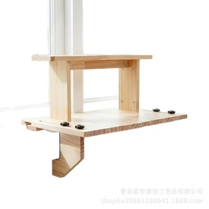 Wooden double-layer window sill <b>shelf</b>, window sill extension, no-drill storage rack, adjustable succulent plant stand for home - Product Image 5