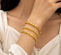 Bracelet unisexe en laiton plaqué or 24 carats, style punk, chaîne torsadée queue de renard 6 mm, cadeau