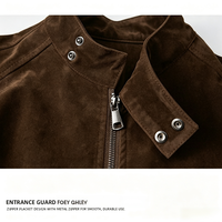 Blouson Bomber Moto Rétro Style Américain Col Montant Femme Automne-Hiver Coupe-Vent Imperméable Fin Décontracté Ample