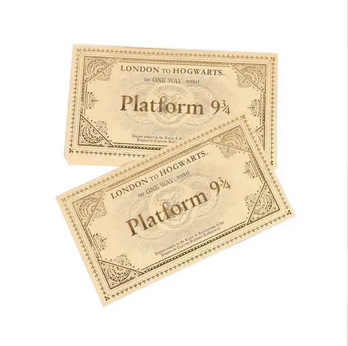 Halloween Cadeaukaart Harry Hogwarts Potter Platform 9 3/4 Kaartje Magische Vuurstok Cadeau