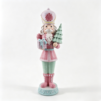 Figurine de soldat casse-noisette de style vintage, ornement de Noël en résine, décoratif peint à la main, objet de collection pour la maison ou le bureau