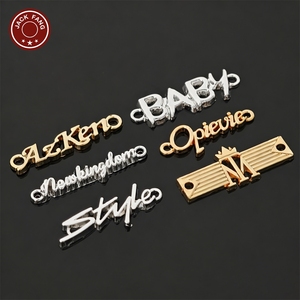 JACK FANG Metal 3D Embossed Logo Label Custom Brand <b>Name</b> <b>Tag</b> for Garment Rectangle Shape Gold Silver Color Laser Cut - Product Image 3