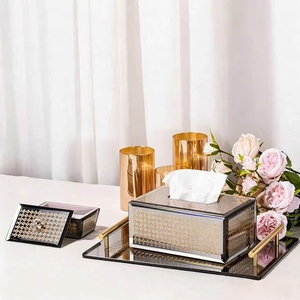 Caja de pañuelos de lujo estilo americano para salón de belleza, peluquería, centro de estética, caja de almacenamiento de pañuelos comercial, caja de pañuelos para mesa de té de hotel - Product Image 4
