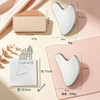 Planche Gua Sha en acier inoxydable avec logo personnalisé, masseur facial ergonomique et lisse, outil Gua Sha rafraîchissant pour le soin de la peau, cadeau pour femmes