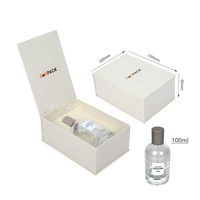 Boîte rigide personnalisée de 100 ml pour parfum avec couvercle à charnière, fermeture magnétique et insert en mousse floquée, emballage cadeau de luxe OEM, boîte d'expédition