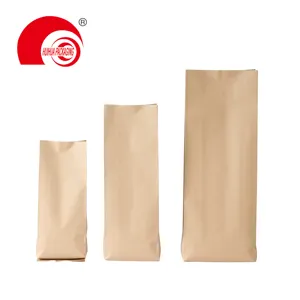 Hot Sale Side Gusset Brown Kraft Paper Foodbag Heat Seal 250g 500g Coffee Tea Bag Dried Food Packaging Craft Paper Bag