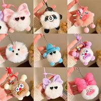 Porte-clés en peluche animaux de dessin animé 10 cm, breloques pour sacs cadeaux, accessoires, porte-clés anime, jouets en peluche mignons et doux, pendentifs en peluche