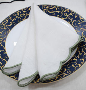 Serviette carrée en lin personnalisable faite à la main douce teintée à la main luxe moderne couleur unie serviettes prêtes écologiques - Product Image 3