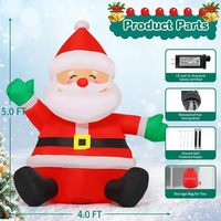 4 FT-120CM Weihnachten Schlauchboote Outdoor Santa Claus Rasen Dekor mit eingebauten LEDs für Garten & Hof Urlaub Weihnachten Dekorationen