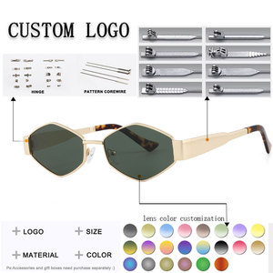 Gafas de Sol Unisex con Marco Metálico Rectangular, Lentes Verdes, 100% Protección UV, Protección Solar para Adultos - Product Image 2